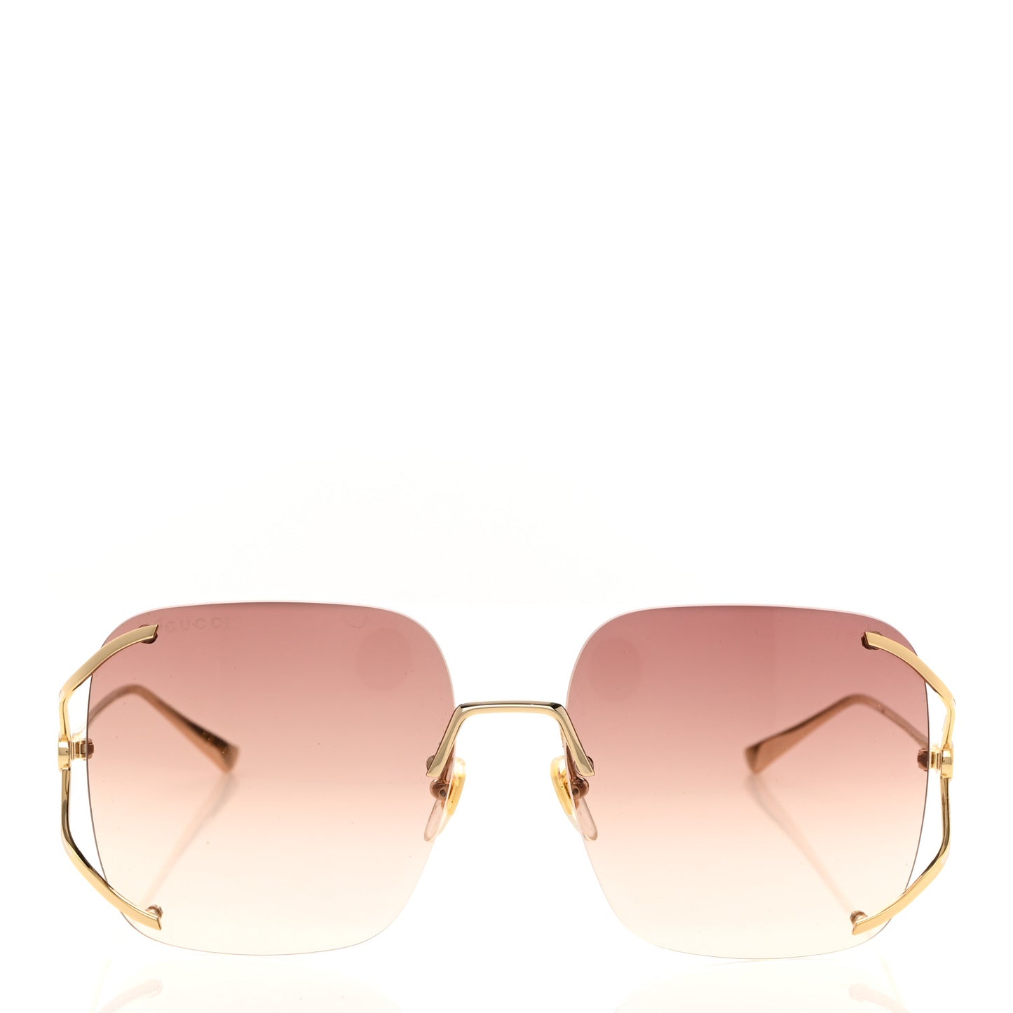 Metal Oversized Sunglasses GG0646S Gold Brown