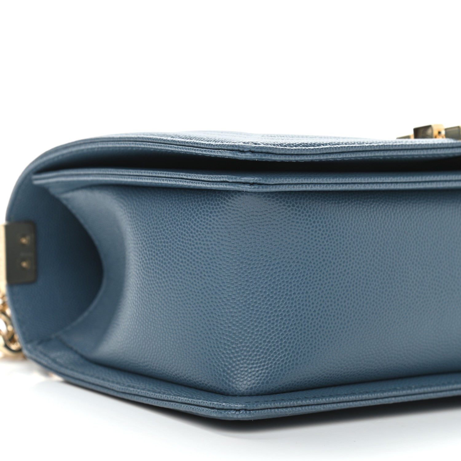 Chanel Caviar Chevron Quilted Medium Boy Flap Blue 9 of 11