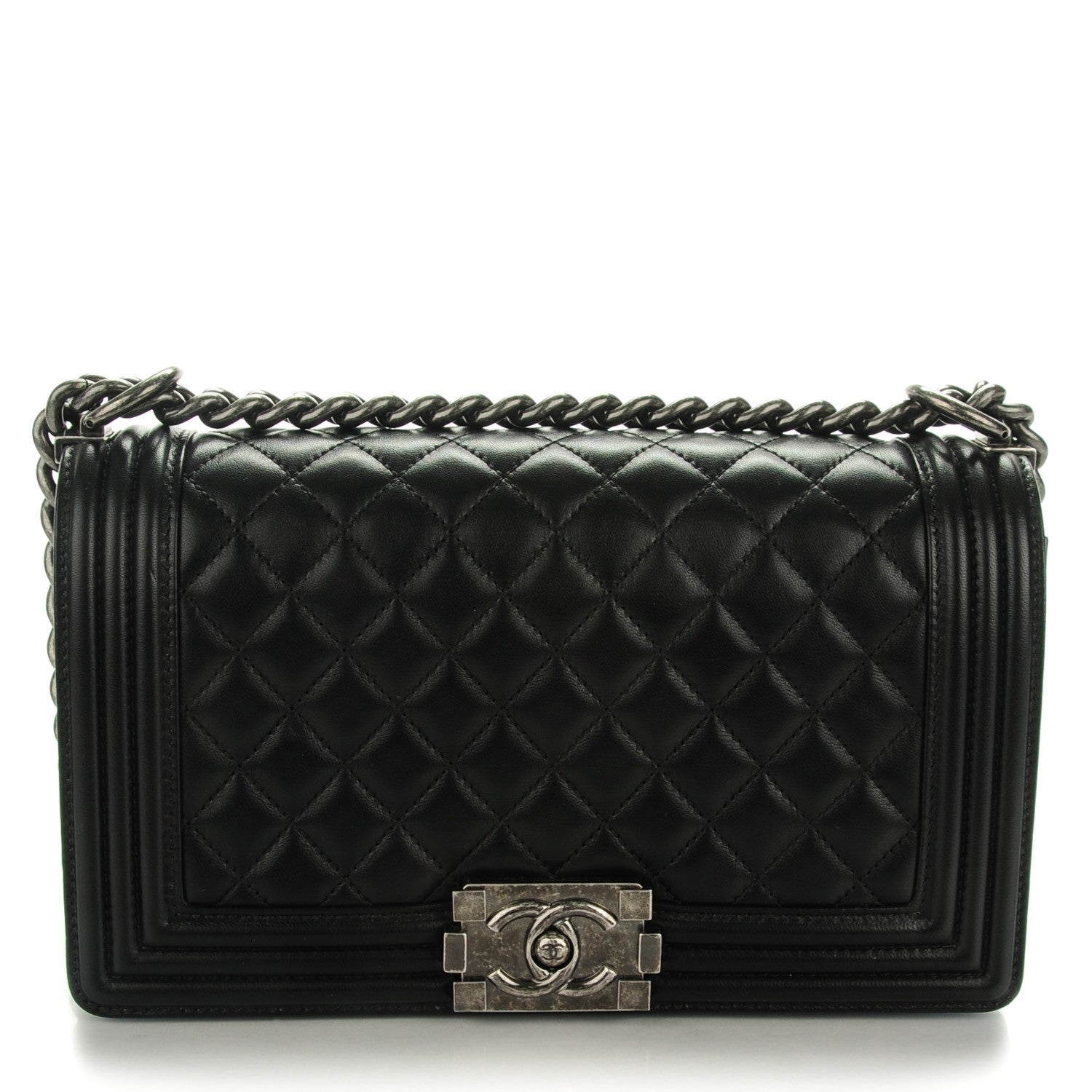 Chanel Lambskin Quilted Medium Boy Flap Black 1 of 8