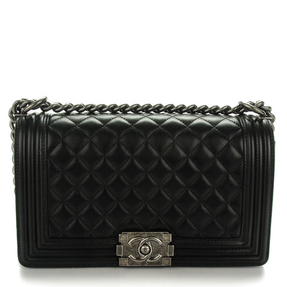 Chanel Lambskin Quilted Medium Boy Flap Black 1 of 8