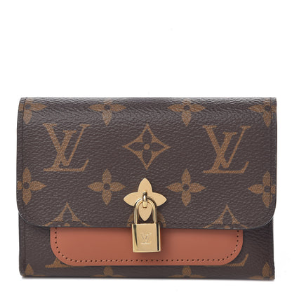 Louis Vuitton Monogram Flower Lock Compact Wallet Caramel 1 of 9