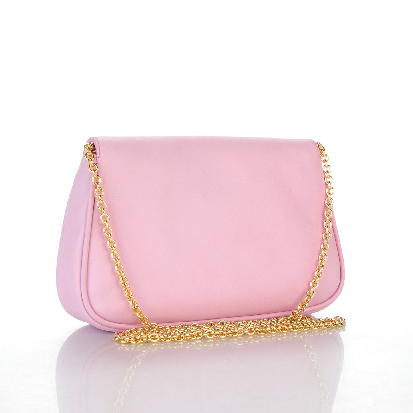 Vitello Flamingo Enamel Fendista Pouchette Crossbody Lavanda
