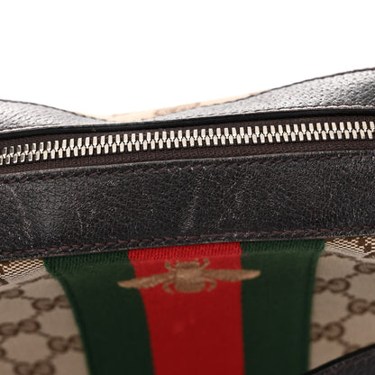 Gucci GG Supreme Monogram Web Small Webby Bee Shoulder Bag Dark Brown 13 of 16