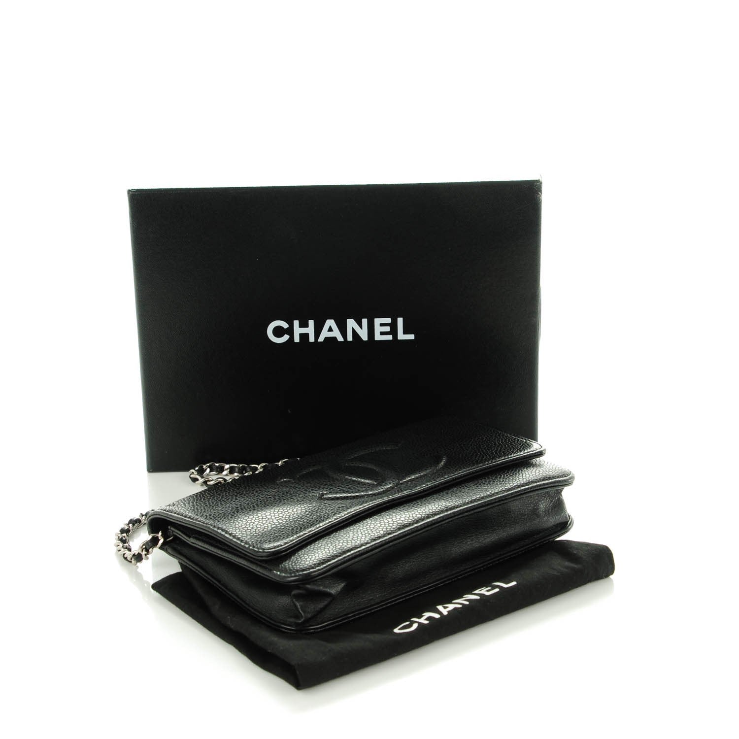 Chanel Caviar Timeless CC Wallet On Chain WOC Black 4 of 8