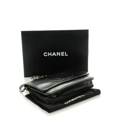 Chanel Caviar Timeless CC Wallet On Chain WOC Black 4 of 8