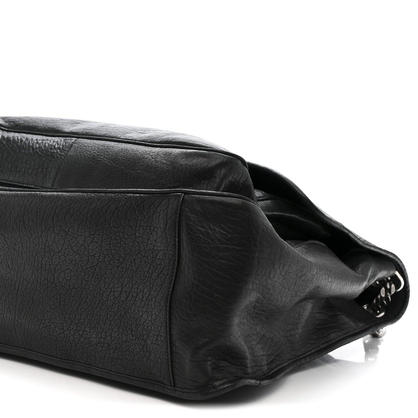 Grained Lambskin Monogram Oversized Niki Chain Satchel Black