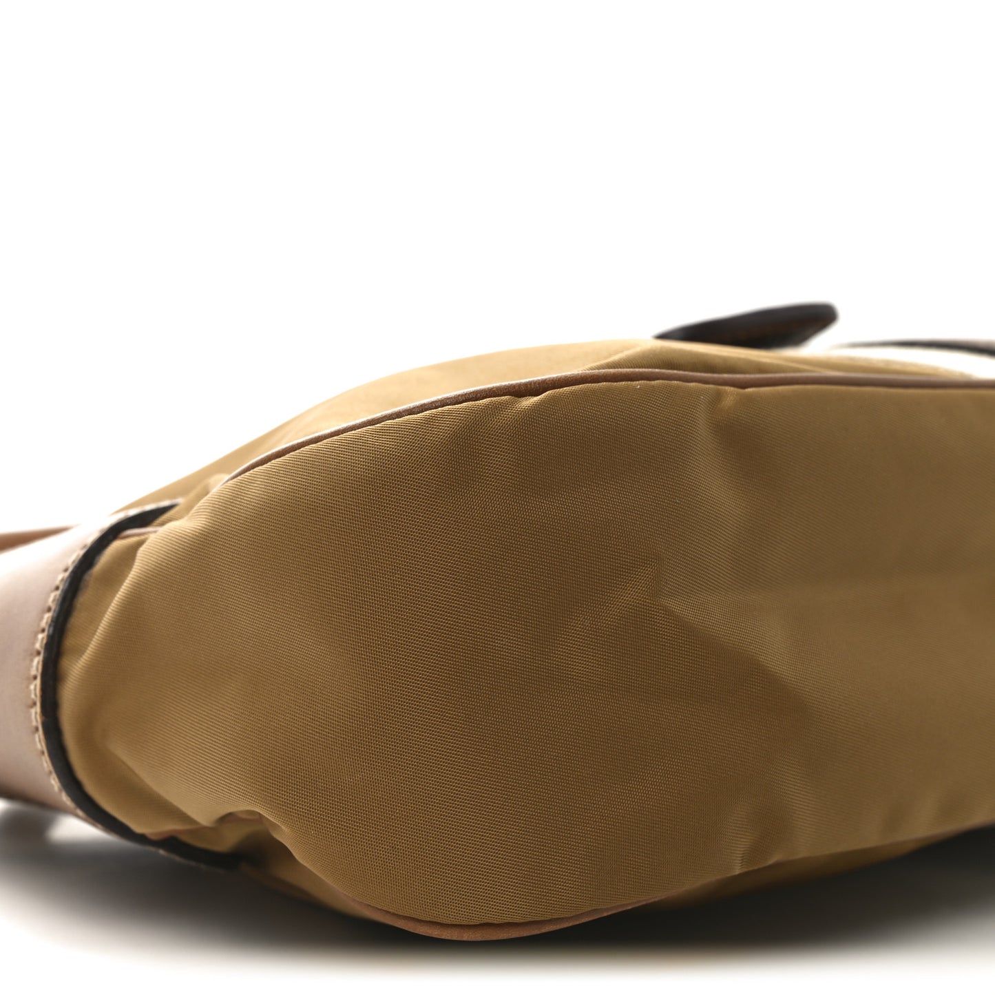 Tessuto Nylon Striped Shoulder Bag Brown Beige