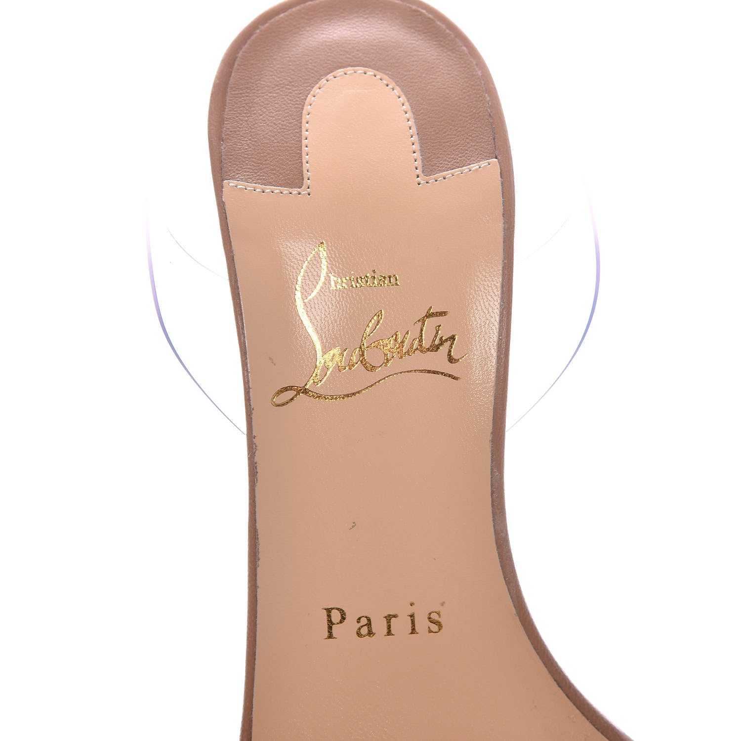 Christian Louboutin Shiny Nappa PVC Jonatina 100 Sandals 36 Nude 6 of 8