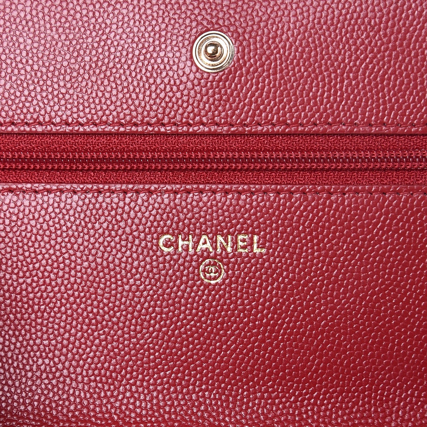 Chanel Caviar Quilted Wallet on Chain WOC Red 6 of 9