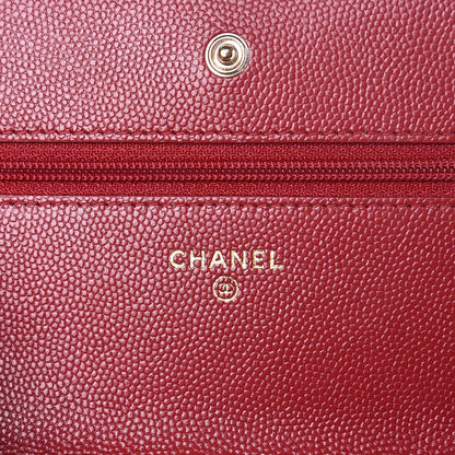 Chanel Caviar Quilted Wallet on Chain WOC Red 6 of 9