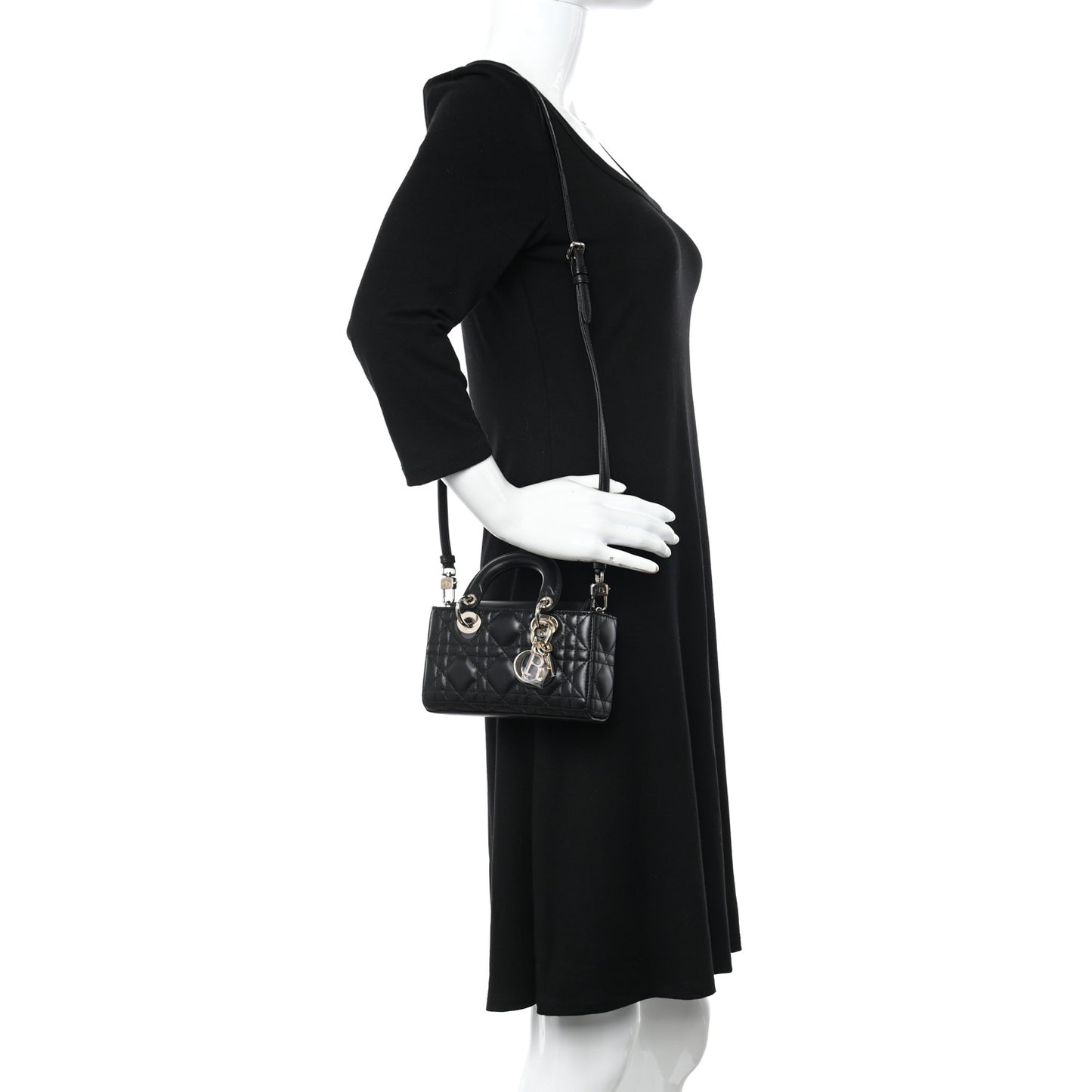 Lambskin Cannage Micro Lady D-Joy Black