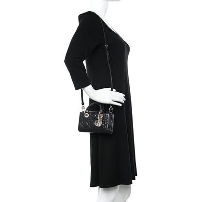 Christian Dior Lambskin Cannage Micro Lady D-Joy Black 2 of 10
