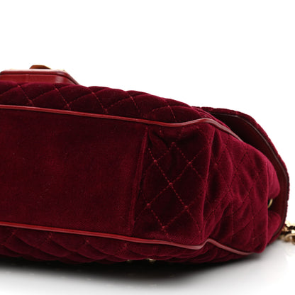 Dolce & Gabbana Velvet Watersnake Embellished Lucia Shoulder Bag Dark Purple 10 of 10