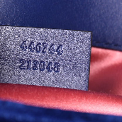 Gucci Velvet Matelasse Mini GG Marmont Shoulder Bag Cobalt Blue 7 of 12