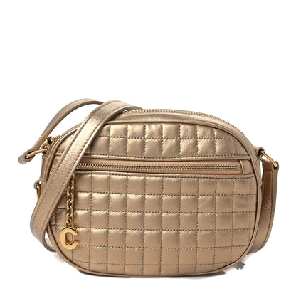 Celine Laminated Calfskin Quilted Small C Charm Bag Gold 1 of 8