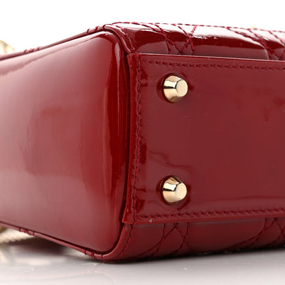 Christian Dior Patent Cannage Mini Lady Dior Red 9 of 10