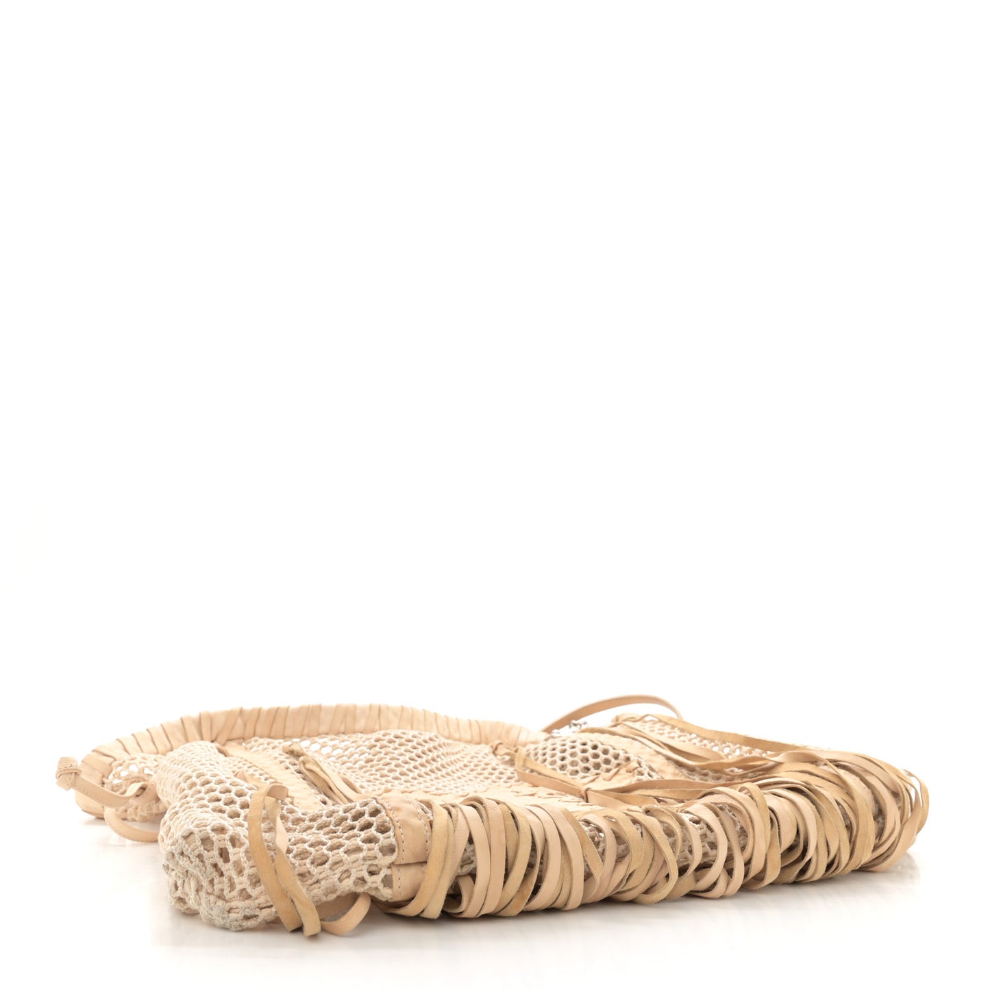 Calfskin Fringe Large La Madrague Tote Dark White