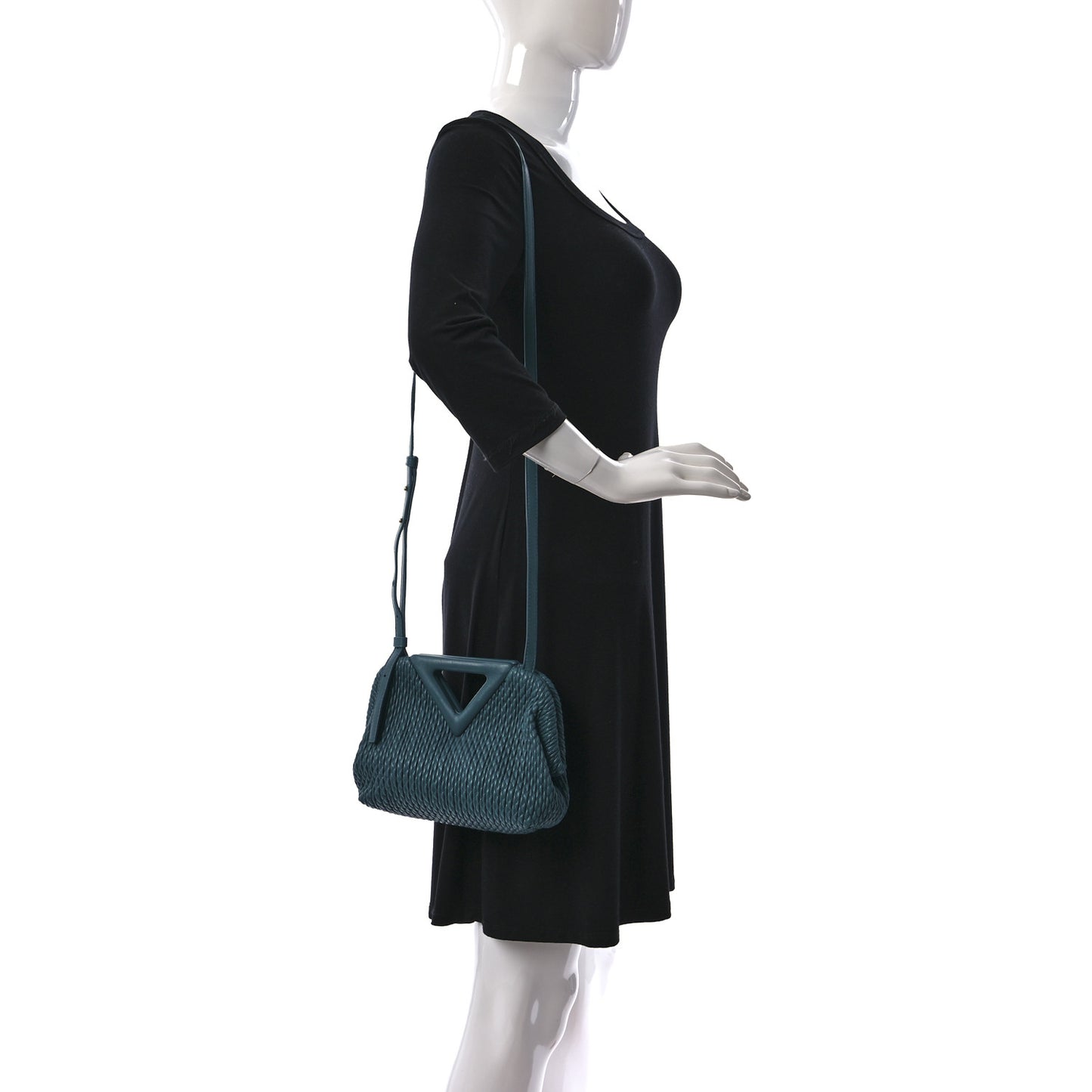 Lambskin Knit Small The Point Triangle Bag Mallard
