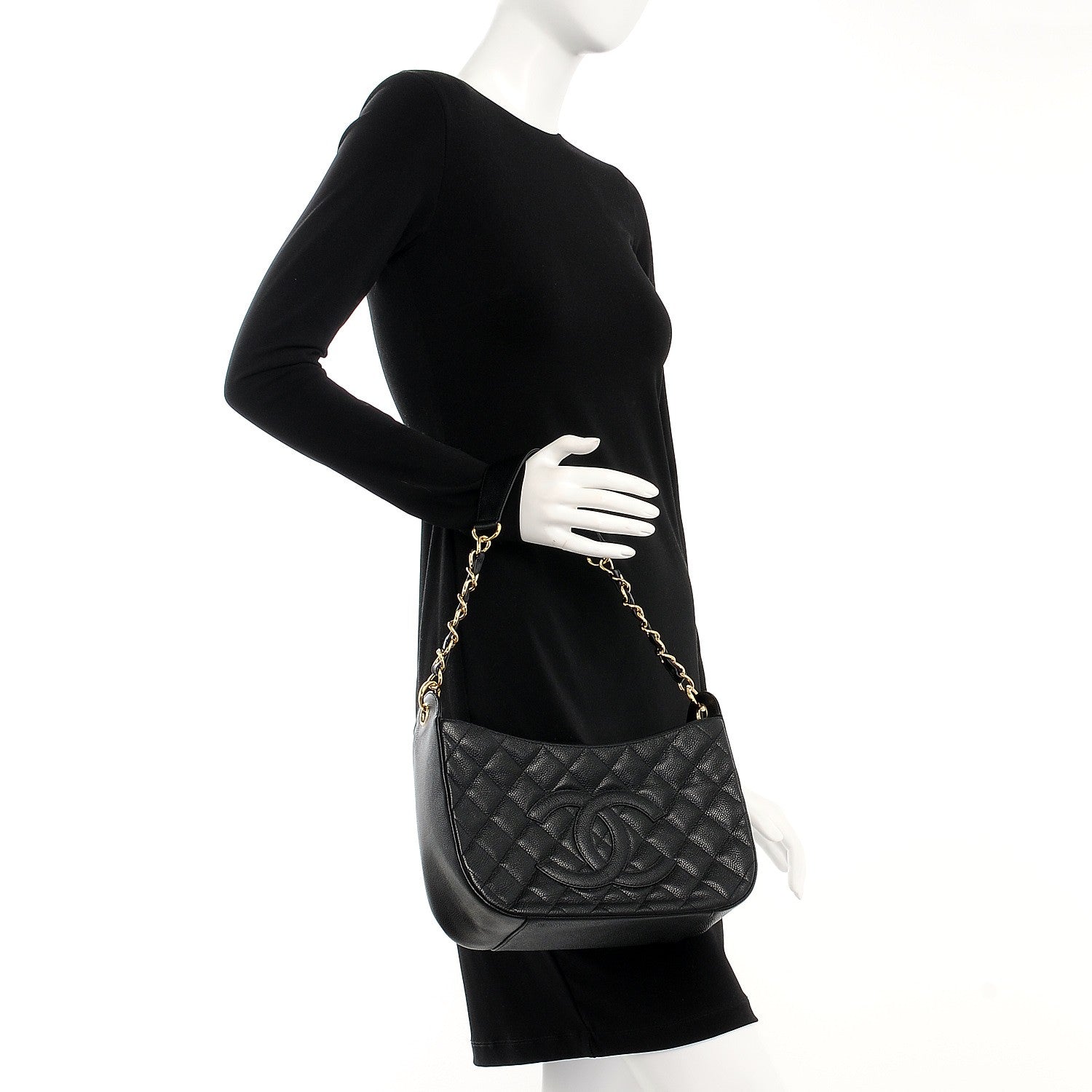 Chanel Caviar Quilted Hobo Black 3 of 13