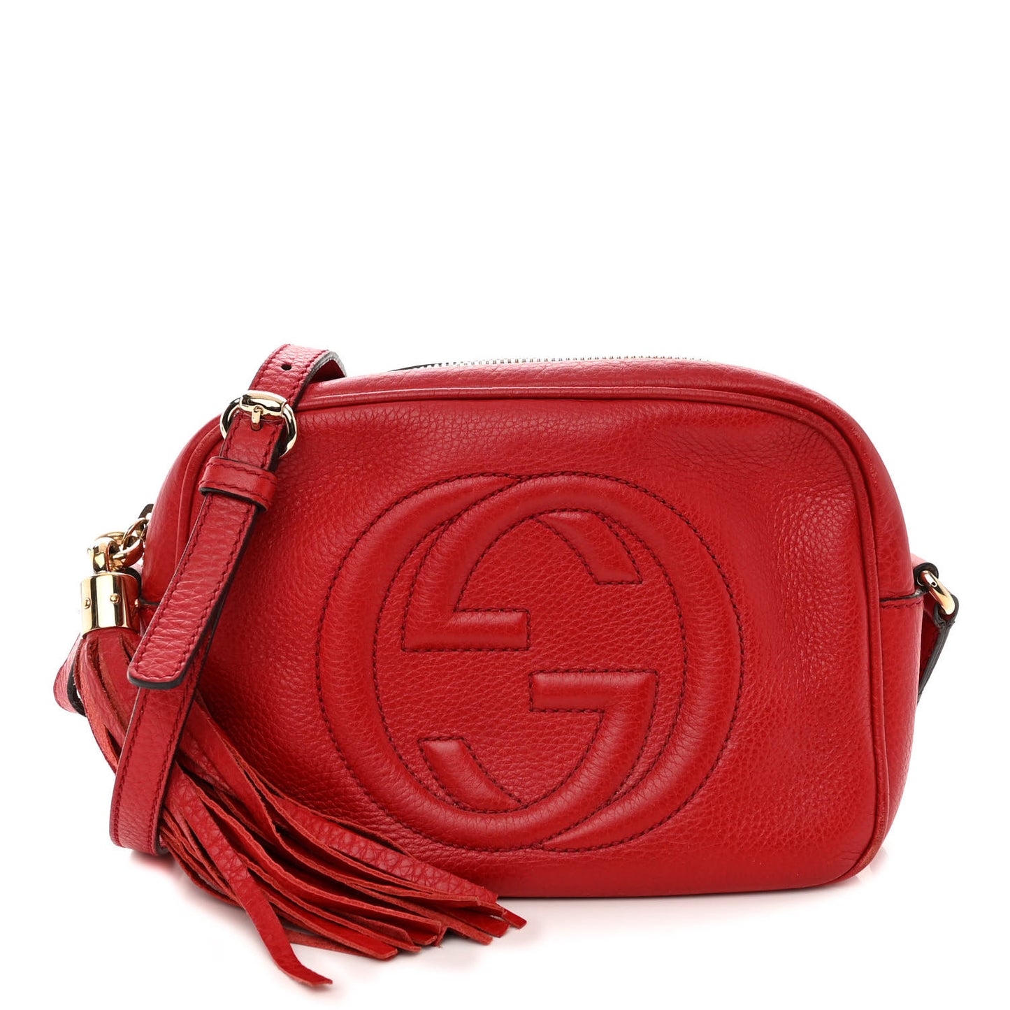 Pebbled Calfskin Small Soho Disco Bag Tabasco Red