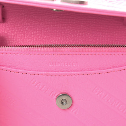 Balenciaga Shiny Goatskin Logo Embossed BB Wallet On Chain Acid Pink 6 of 11