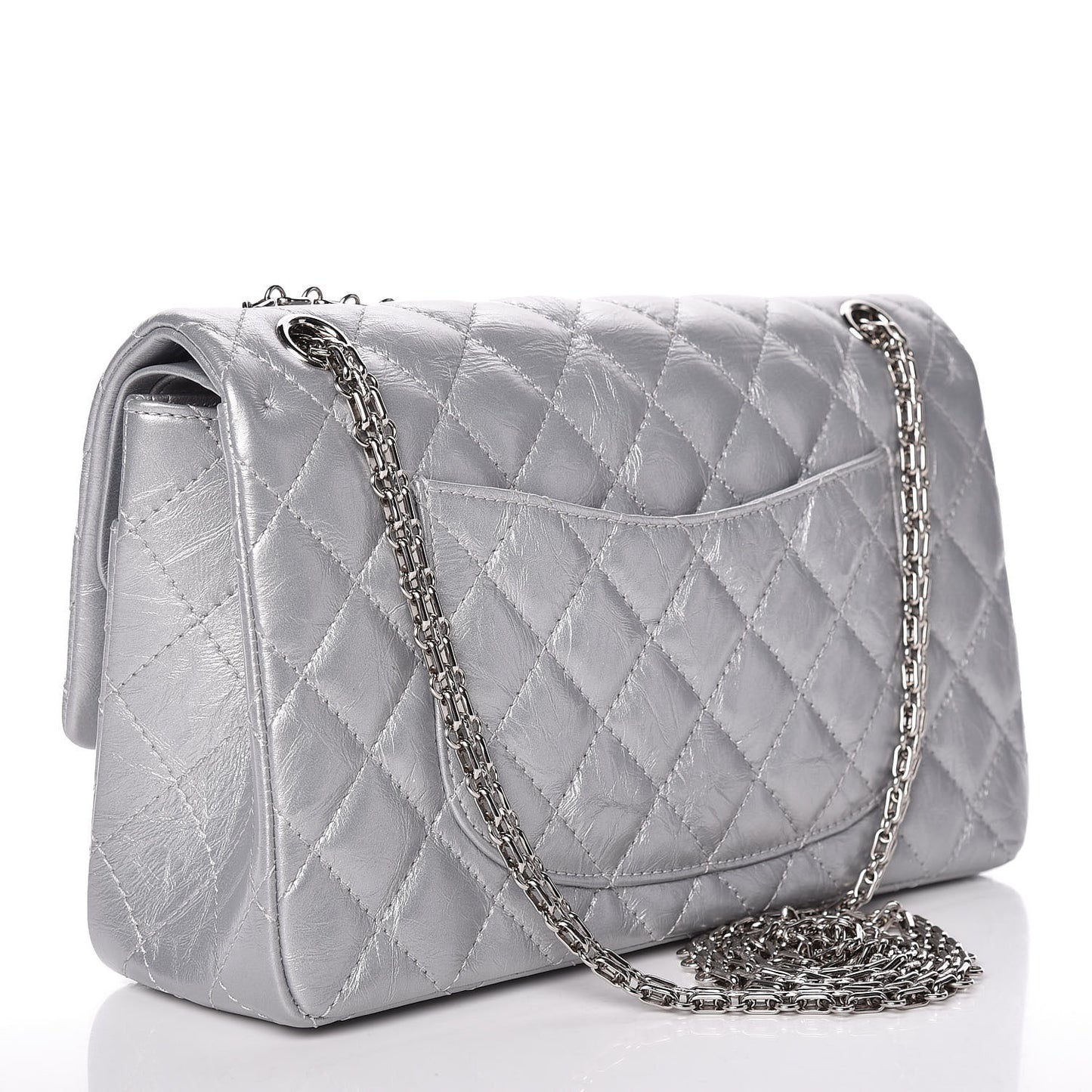 Metallic Aged Calfskin Quilted 2.55 Reissue 226 Flap Silver