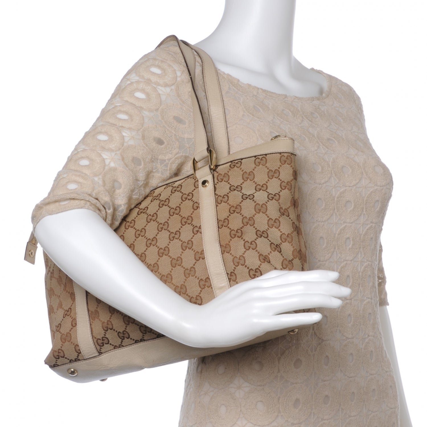Gucci Monogram Abbey Medium Tote White 2 of 7
