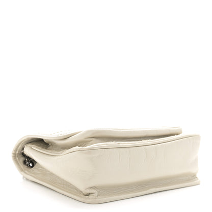 Saint Laurent Crinkled Calfskin Matelasse Monogram Baby Niki Chain Satchel Blanc Vintage 4 of 10