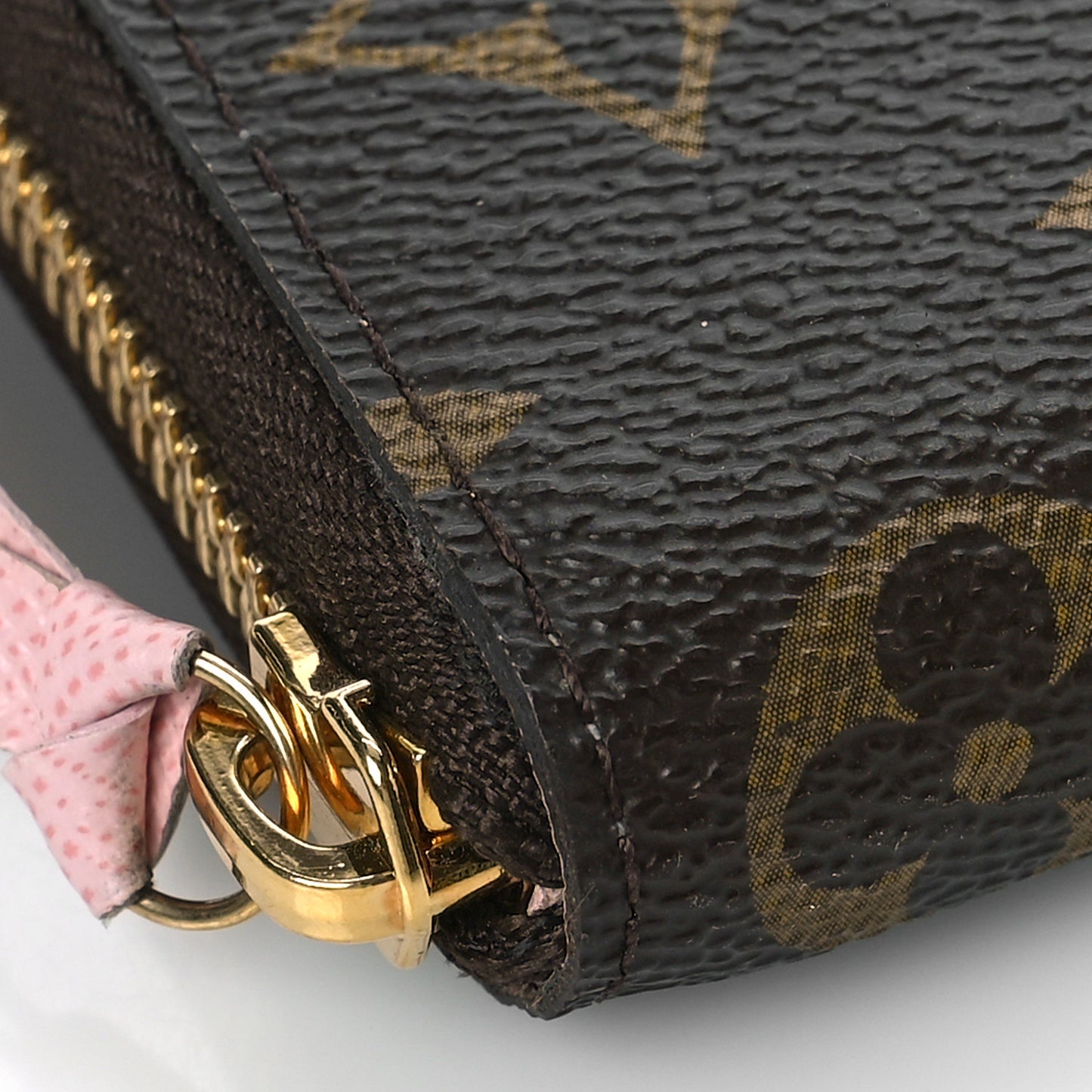 Monogram Clemence Wallet Rose Ballerine