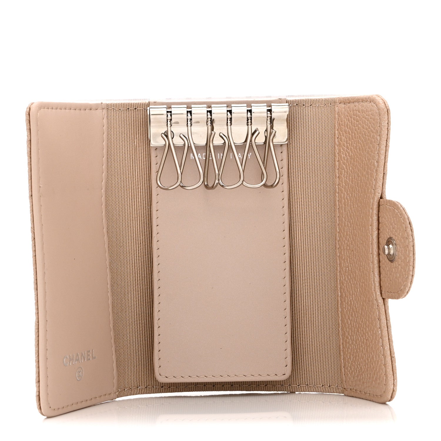 Chanel Metallic Caviar Quilted 6 Key Holder Light Beige 5 of 11