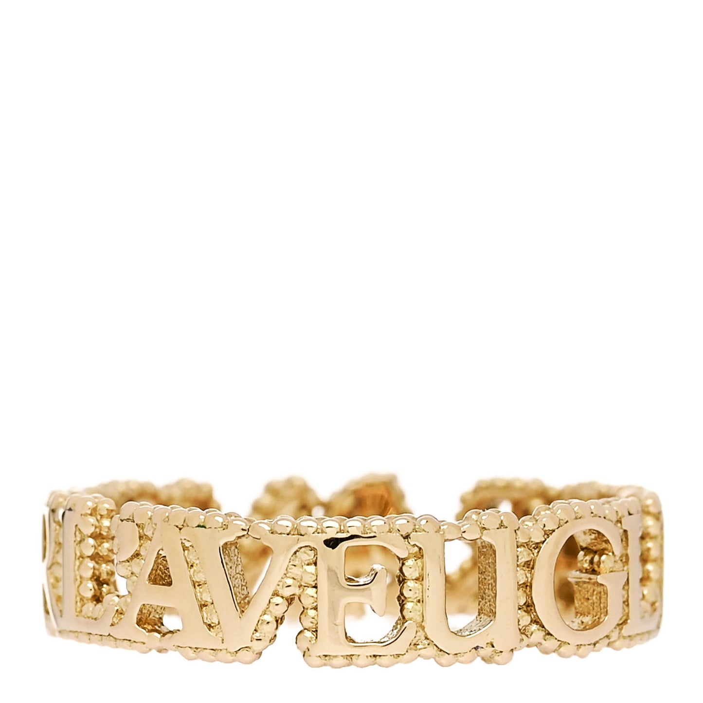 18K Yellow Gold Diamond L'Aveugle Par Amour Ring 53 6.25