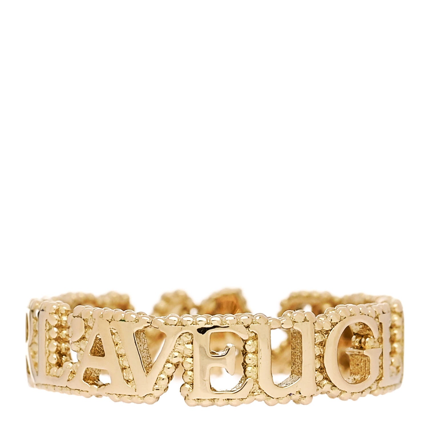 Gucci 18K Yellow Gold Diamond L'Aveugle Par Amour Ring 53 6.25 3 of 5