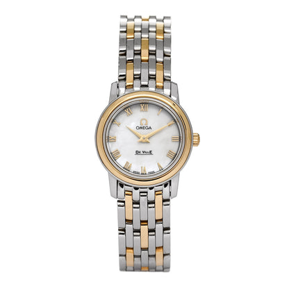 Omega Stainless Steel 18K Yellow Gold Mother of Pearl 22mm De Ville Prestige Quartz Watch 4370.71.00 1 of 4