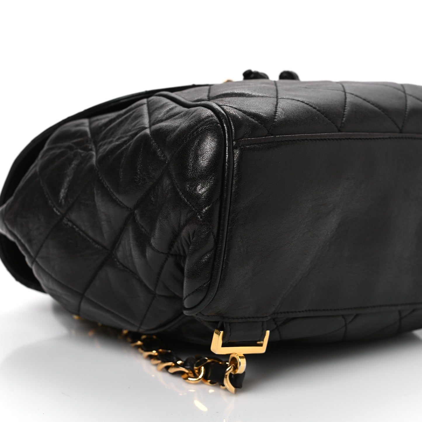 Lambskin Quilted Backpack Black