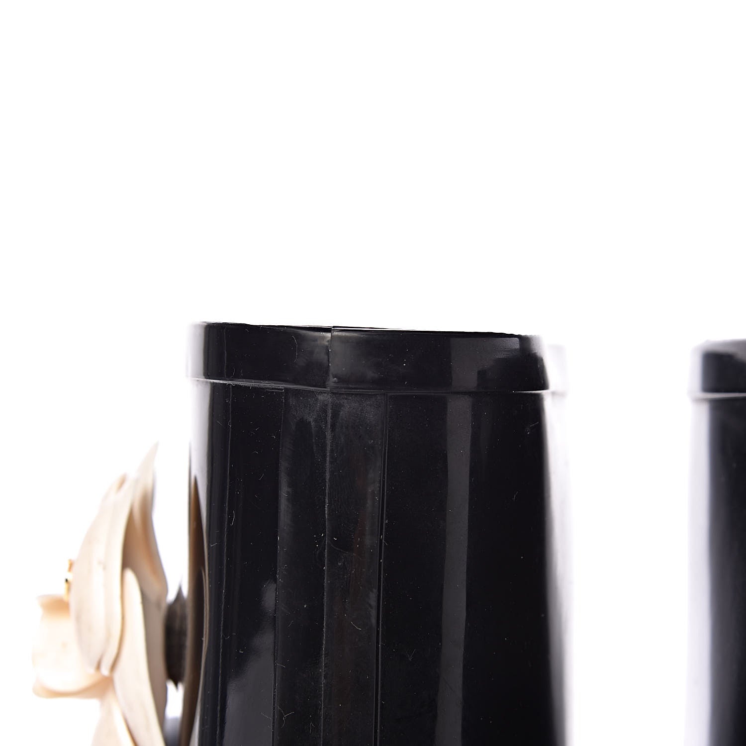 Chanel Rubber Camellia Rain Boots 40 Black 10 of 18