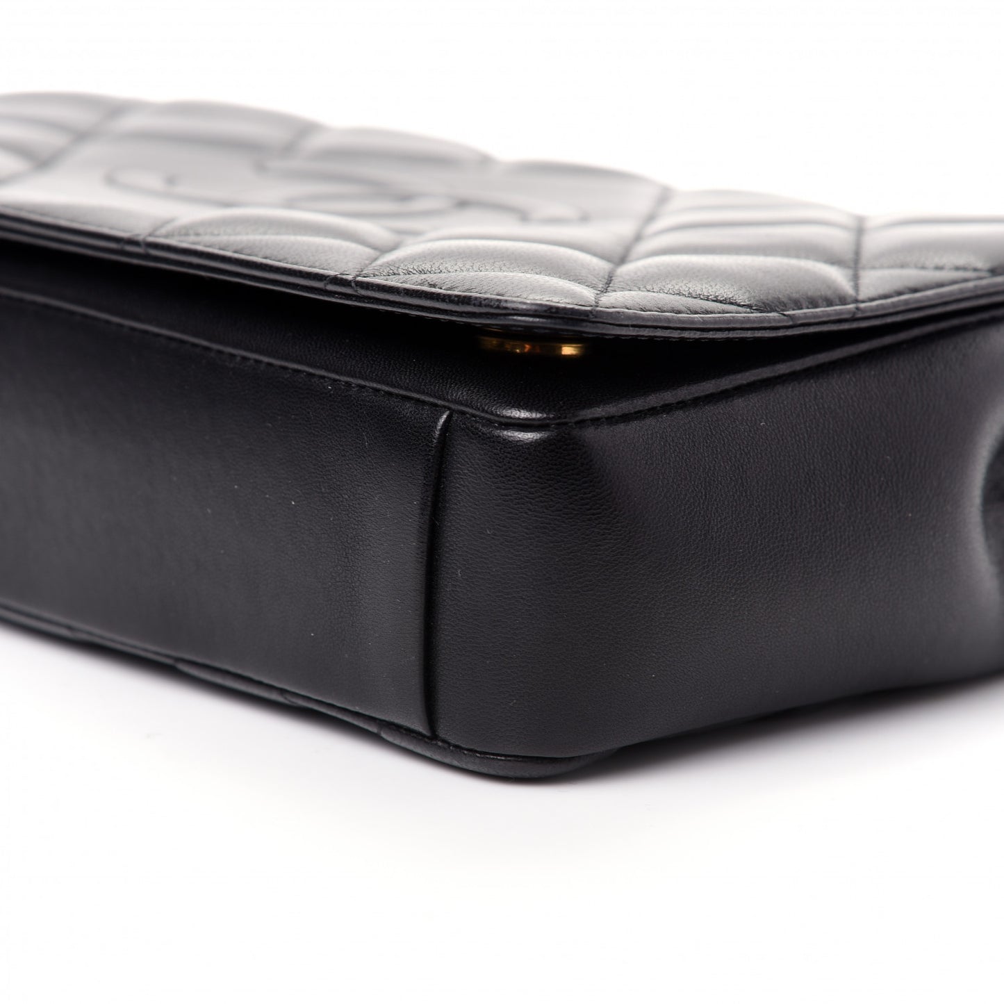 Lambskin Quilted Medium Diamond CC Flap Black