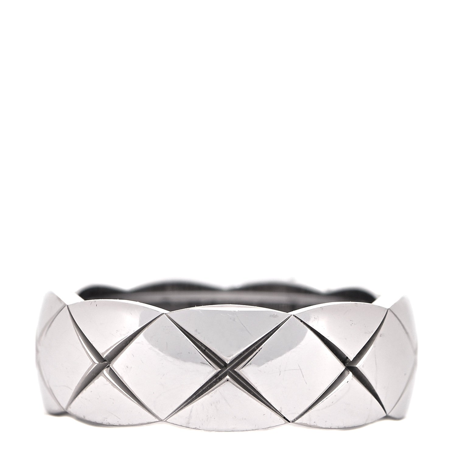 Chanel 18K White Gold Small Coco Crush Ring 52 6 1 of 6