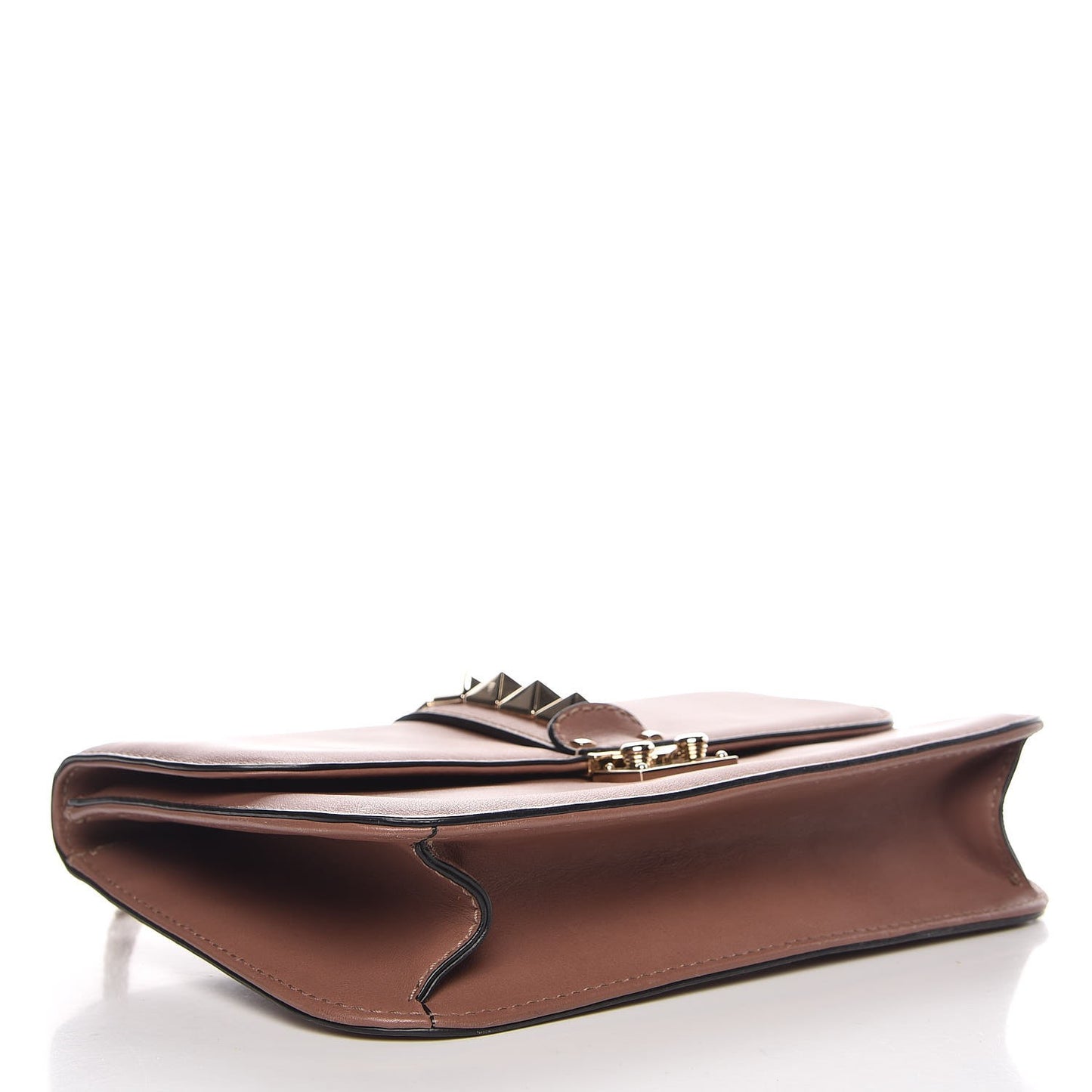 Vitello Medium Glam Lock Rockstud Flap Brownish