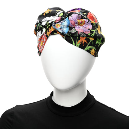 Gucci Silk Monogram Flora Print Headband M Black 2 of 5