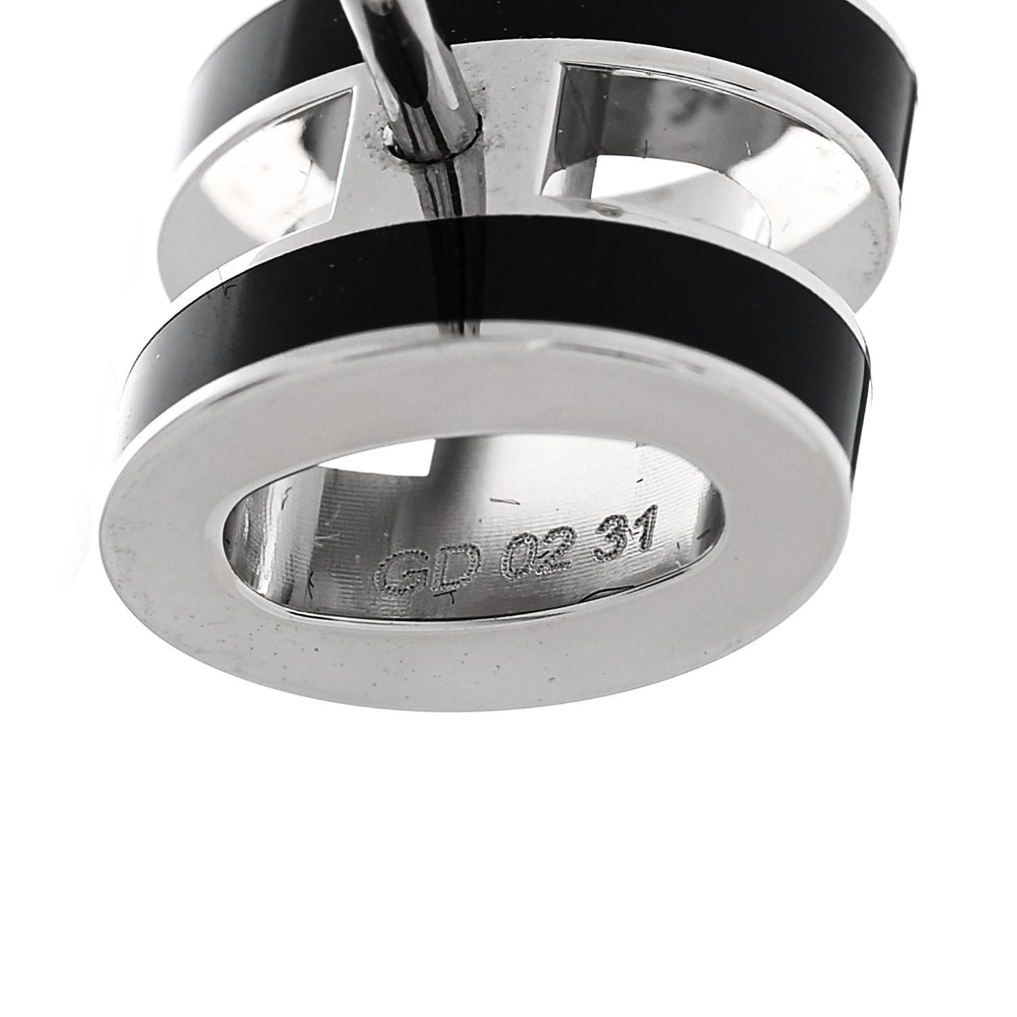 Palladium Lacquered Mini Pop H Earrings Black