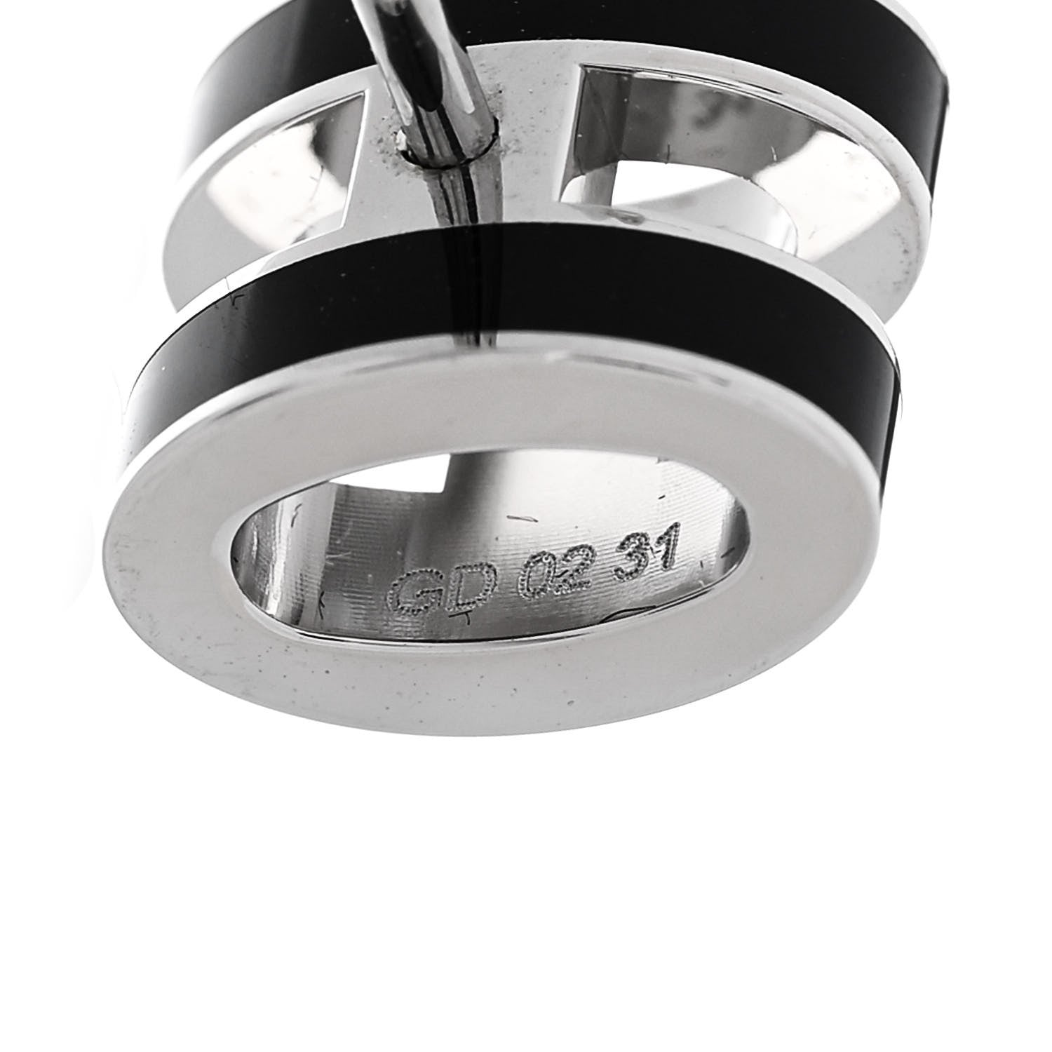 Hermes Palladium Lacquered Mini Pop H Earrings Black 4 of 5