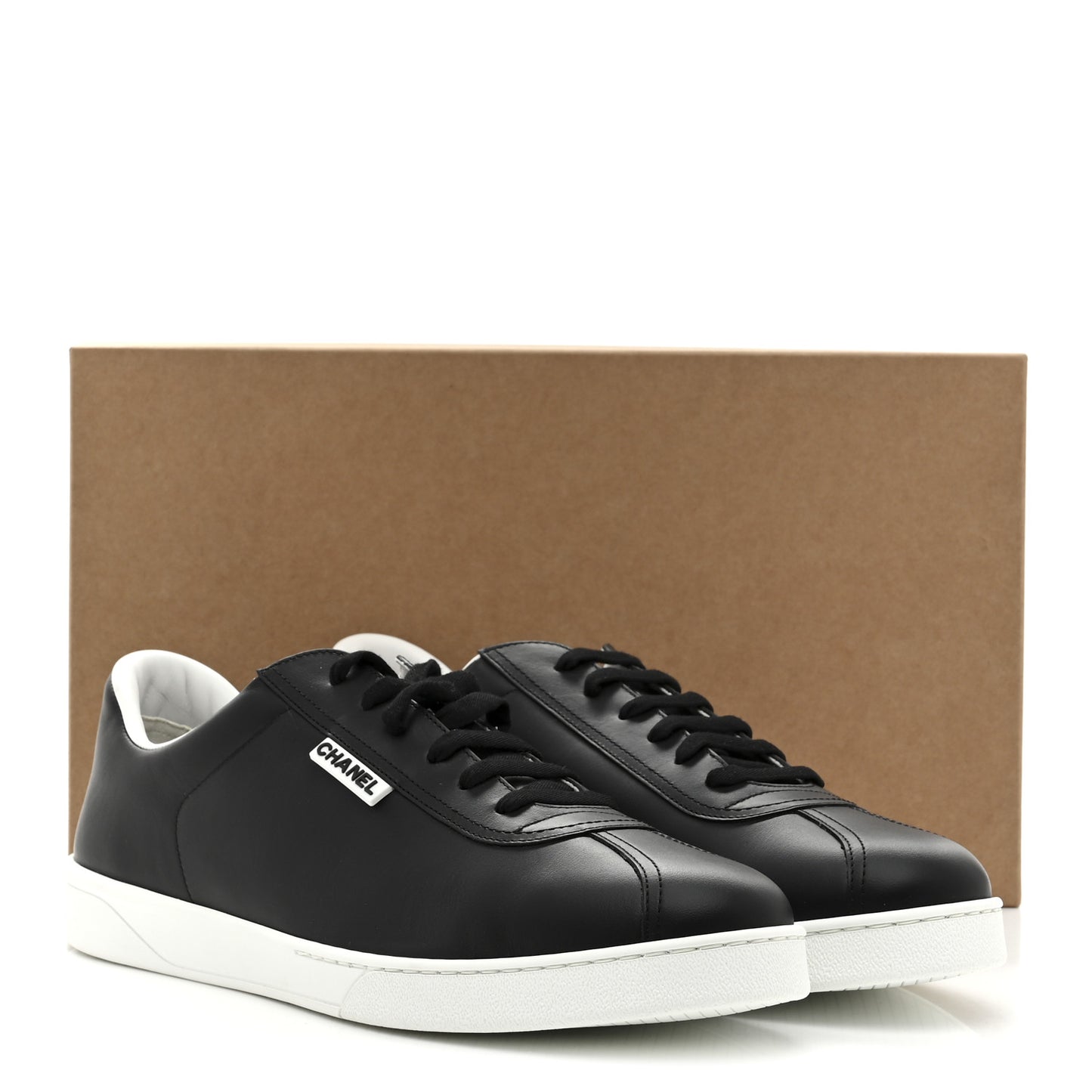 Calfskin CC Mens Uniform Sneakers 46 Black