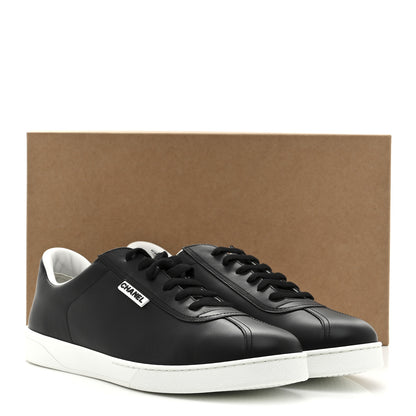 Chanel Calfskin CC Mens Uniform Sneakers 46 Black 10 of 10