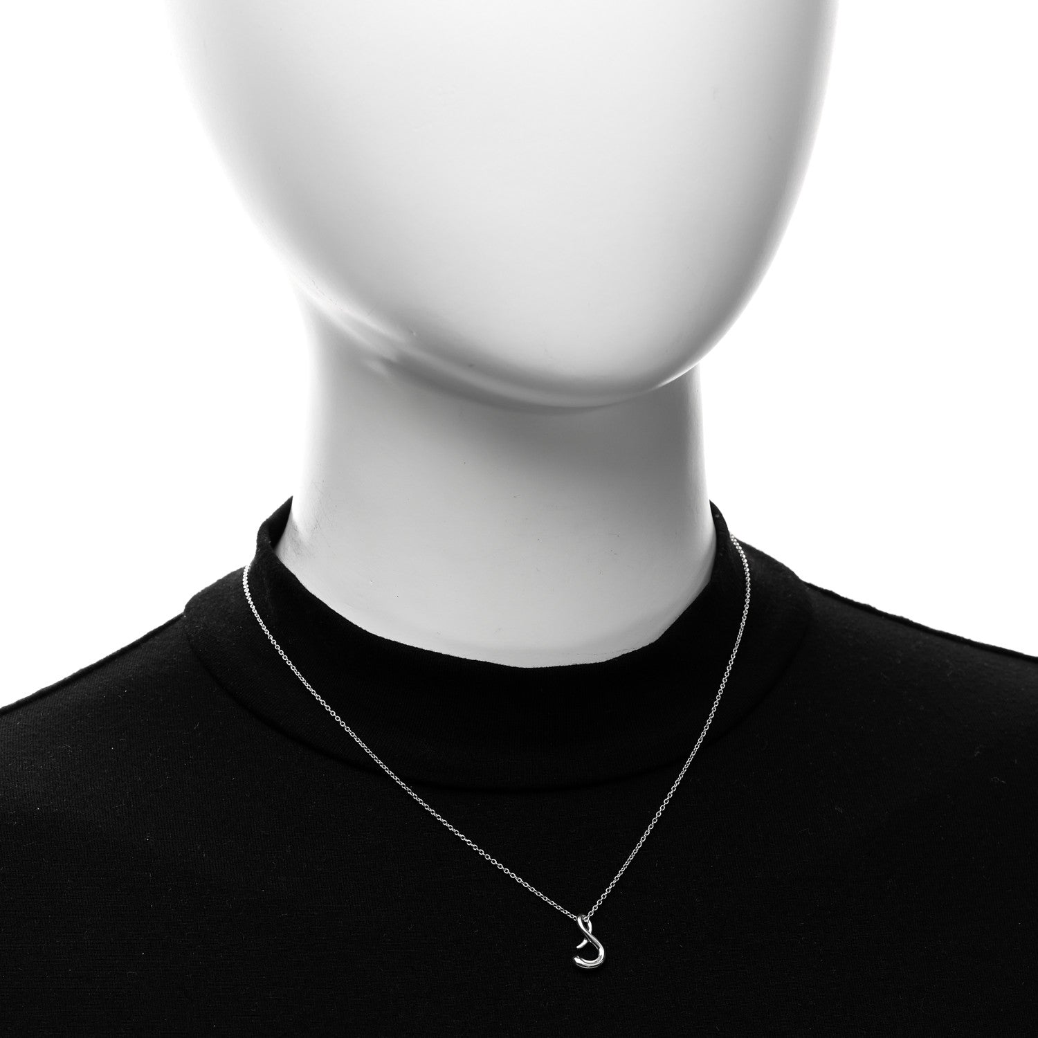 Tiffany Sterling Silver Elsa Peretti Letter S Pendant Necklace 2 of 4