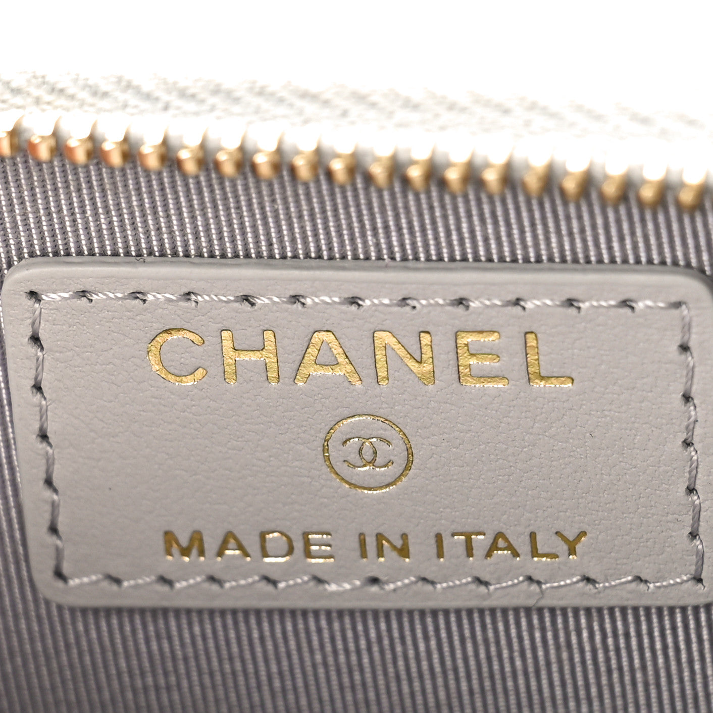 Chanel Caviar Quilted Zip Coin Purse Grey 6 of 10