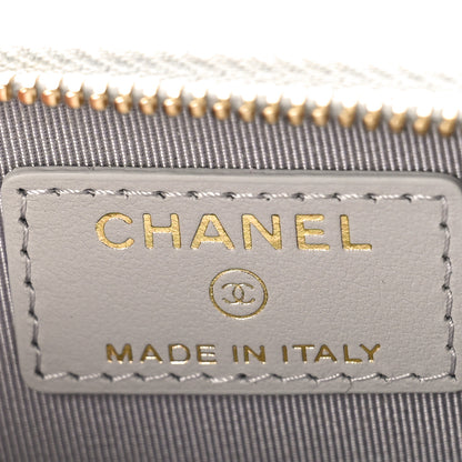 Chanel Caviar Quilted Zip Coin Purse Grey 6 of 10