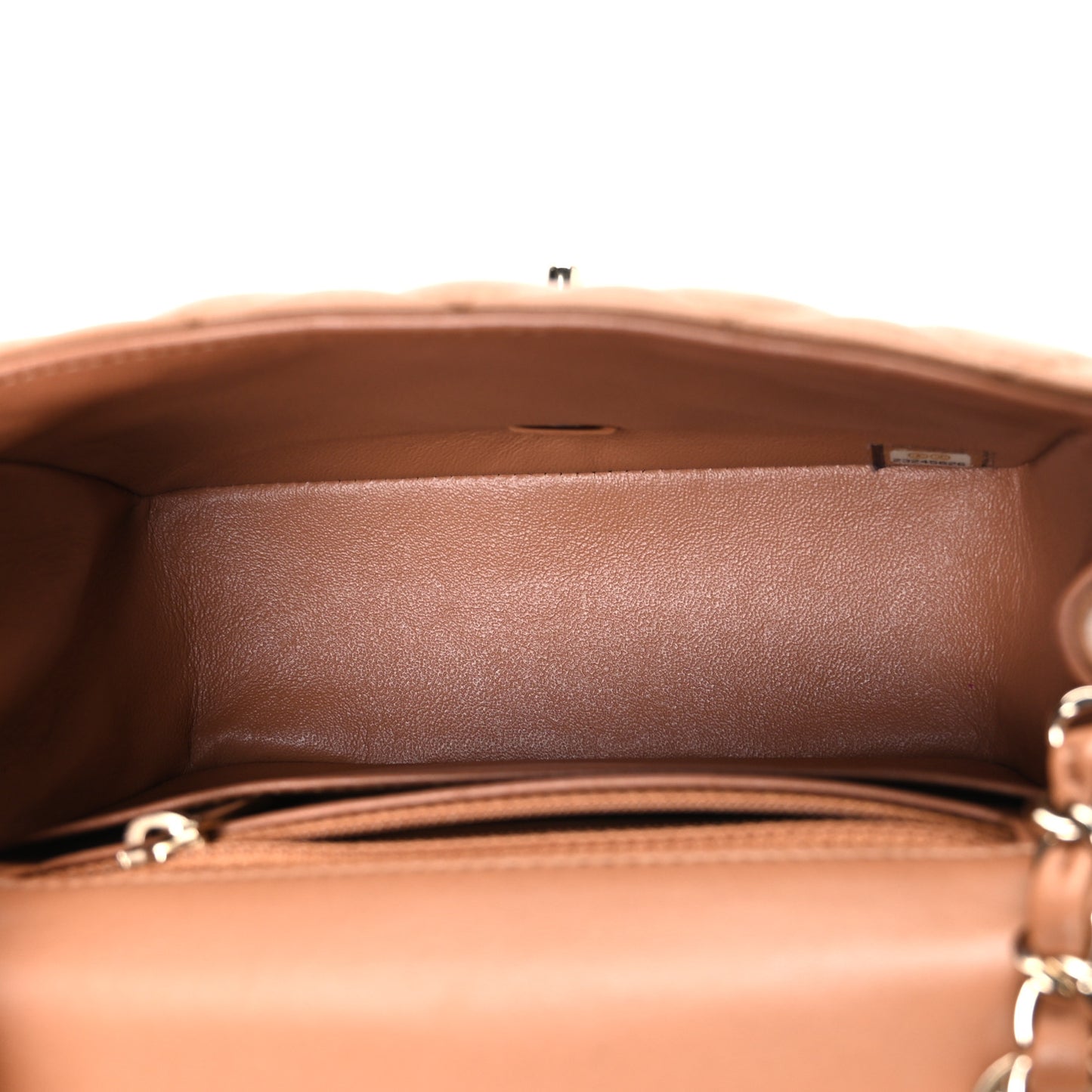 Lambskin Quilted Mini Square Flap Brown
