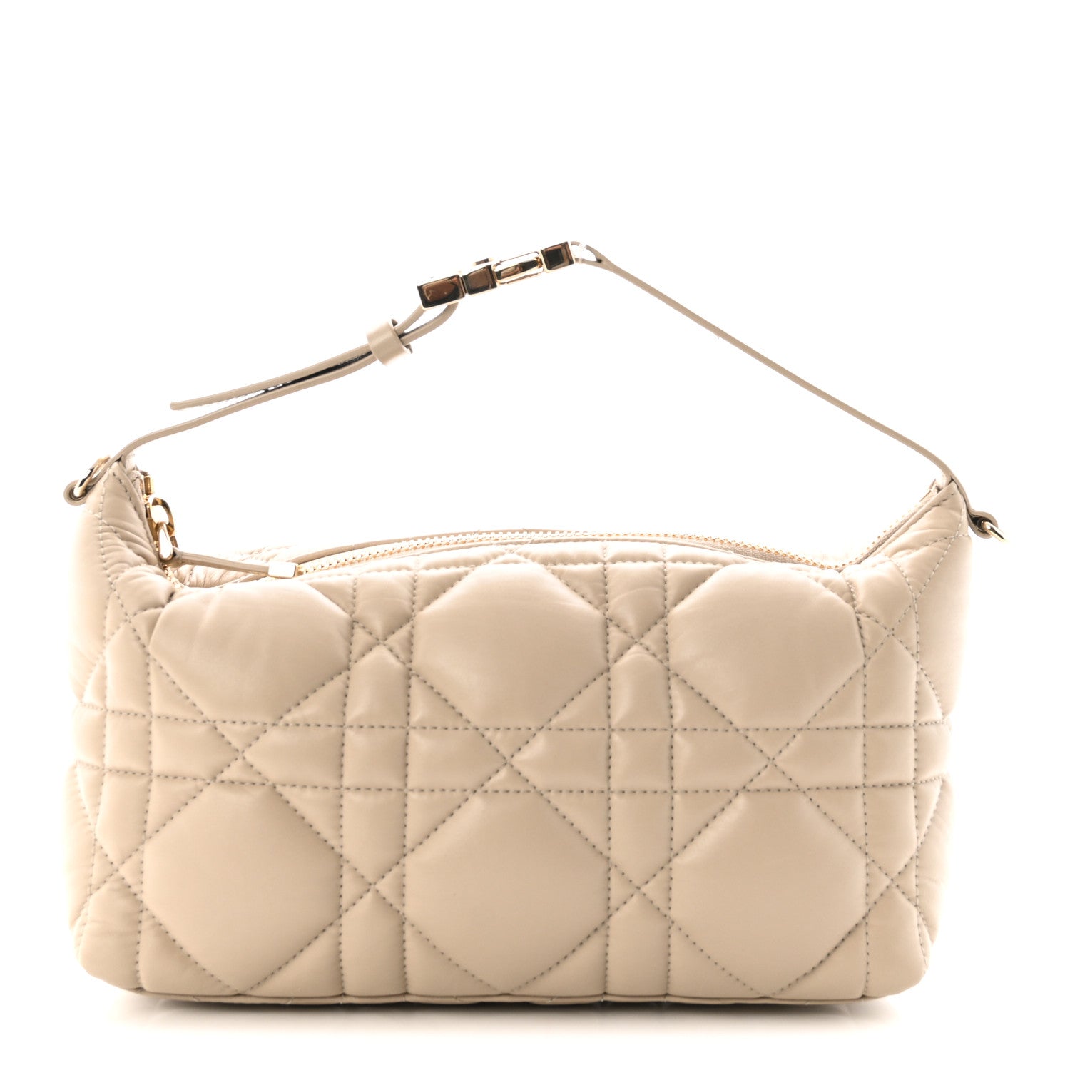 Christian Dior Calfskin Macrocannage Medium Diortravel Nomad Pouch Sand 1 of 10