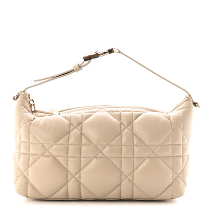 Christian Dior Calfskin Macrocannage Medium Diortravel Nomad Pouch Sand 1 of 10