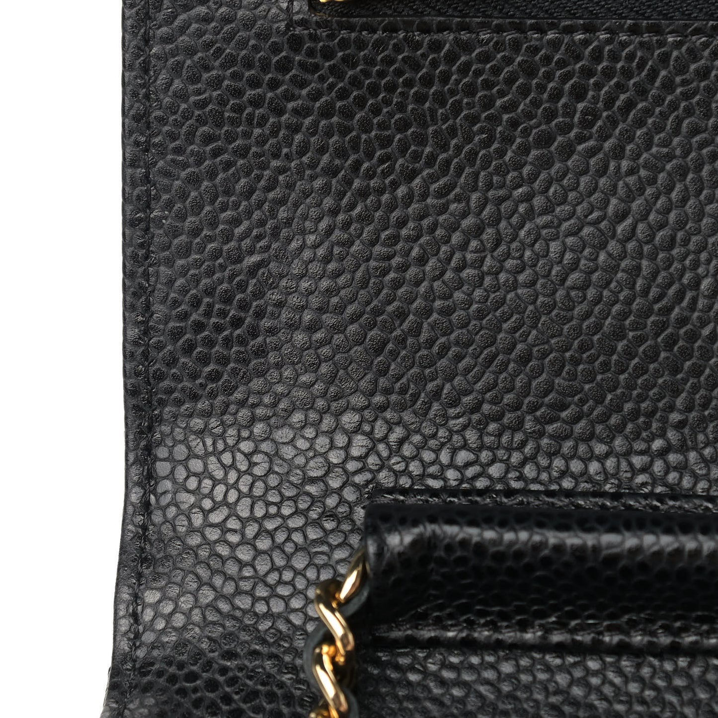 Caviar Quilted Wallet On Chain WOC Black